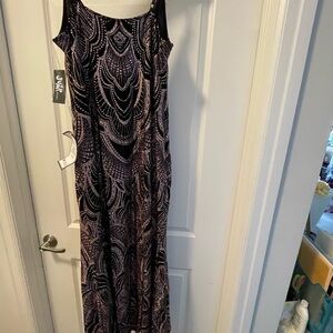 JUMP Apparel Sparkle Black and Pink Women's Art Deco Pattern Dress